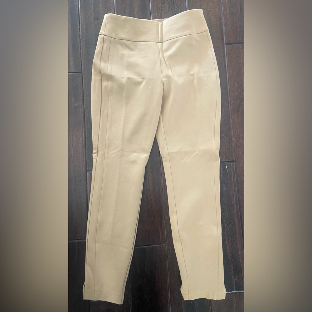 Express Tan Ankle Cropped Pants with Textured Fabric